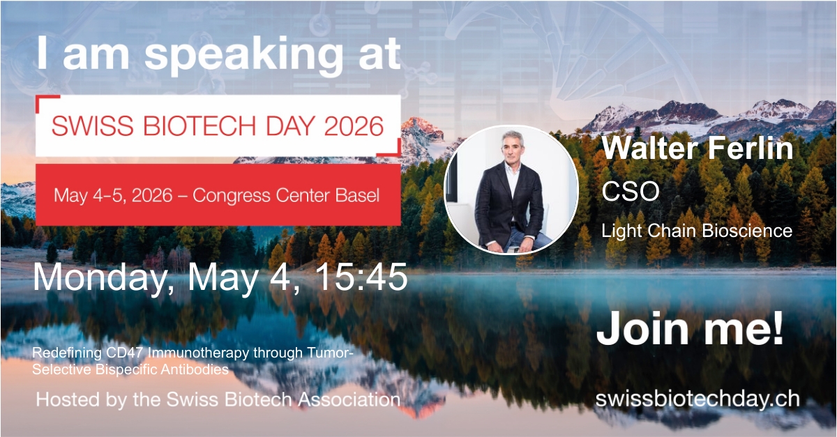 Walter Ferlin will be speaking at Swiss Biotech Day 2026